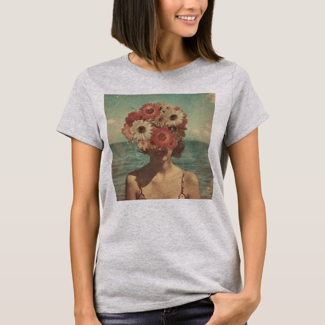 Vintage Abstrakt, sommartid T Shirt (Framsida)