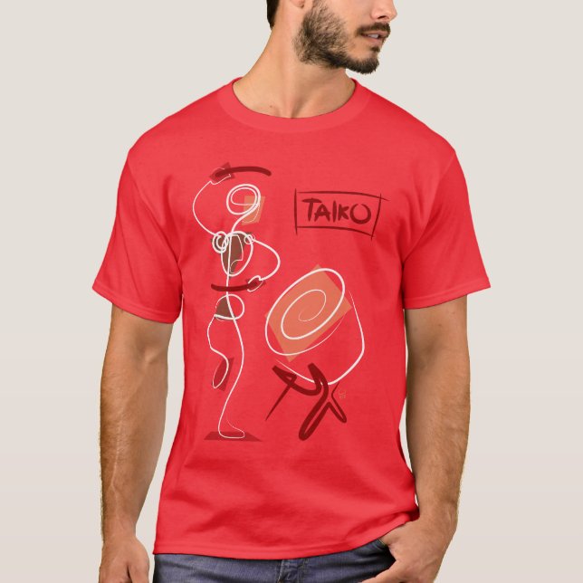 Vintage abstrakt Taiko Tee Shirt (Framsida)