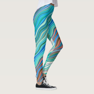 Vintage Abstrakt Vinkarare Mönster Lagar Leggings
