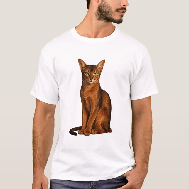 Vintage Abyssinsk katt T-shirt | Unik present till (Framsida)
