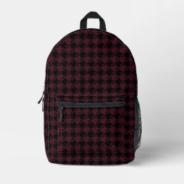 Vintage Academia Black and Mörk Garnet Houndstooth