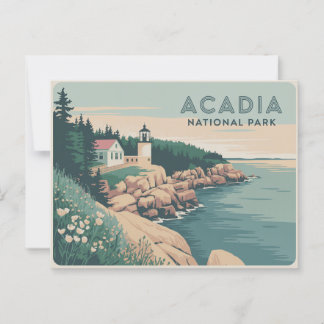 Vintage Acadia National Park Postcard Vintage Vykort