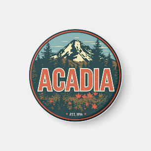 Vintage Acadia National park present natur gåvor Magnet