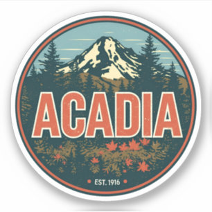 Vintage Acadia National park present utomhus natur Klistermärken