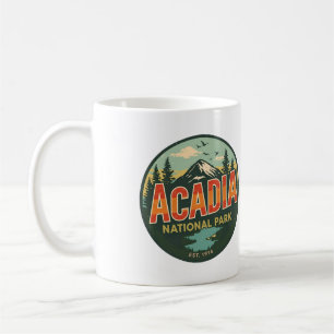 Vintage Acadia National park presentidéer från nat Kaffemugg