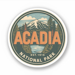 Vintage Acadia National park presentidéer från nat Klistermärken