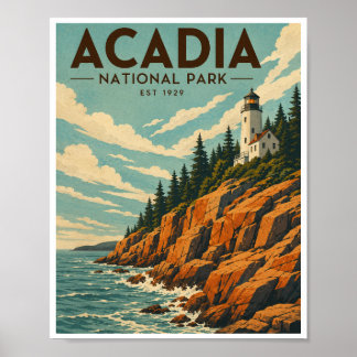 Vintage Acadia National Park Resa Poster