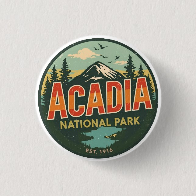 Vintage Acadia National park utomhuspresenter från Knapp (Framsida)