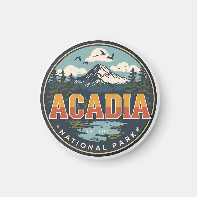 Vintage Acadia National park utomhuspresenter från Magnet (Framsidan)