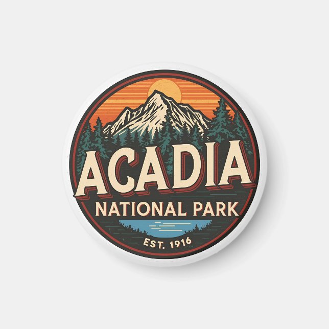 Vintage Acadia National park utomhuspresenter från Magnet (Framsidan)
