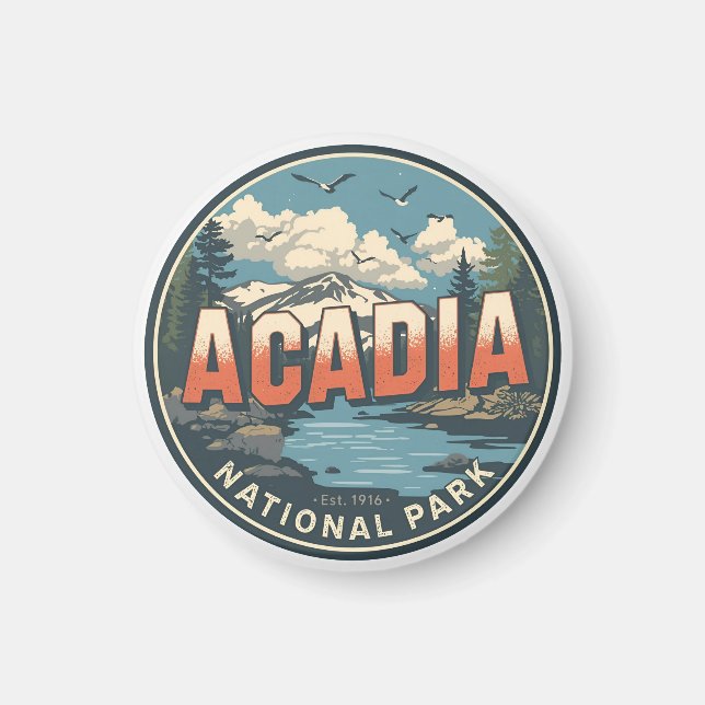 Vintage Acadia National park utomhuspresenter från Magnet (Framsidan)