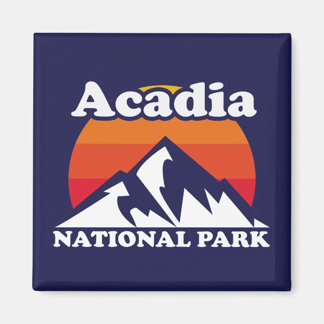 Vintage Acadia nationalpark Magnet (Framsidan)