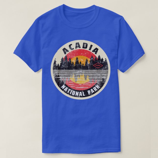 Vintage Acadia nationalpark Maine Camping Hiking T Shirt (Design framsida)