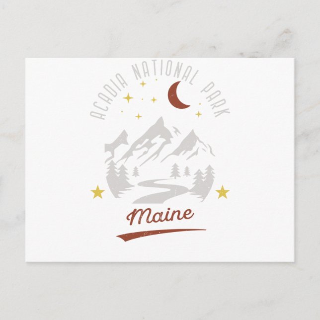 Vintage Acadia nationalpark Maine Vykort (Framsida)