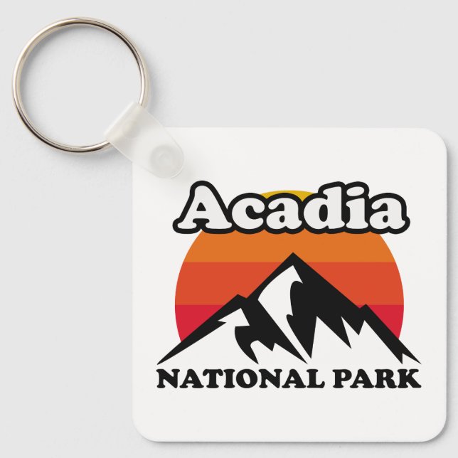 Vintage Acadia nationalpark Nyckelring (Framsida)