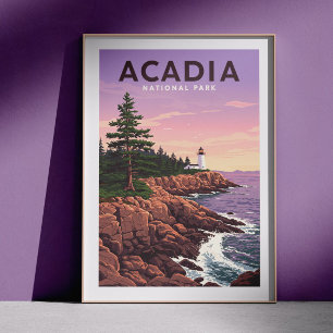 Vintage Acadia nationalpark Poster