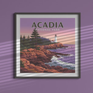 Vintage Acadia nationalpark Poster