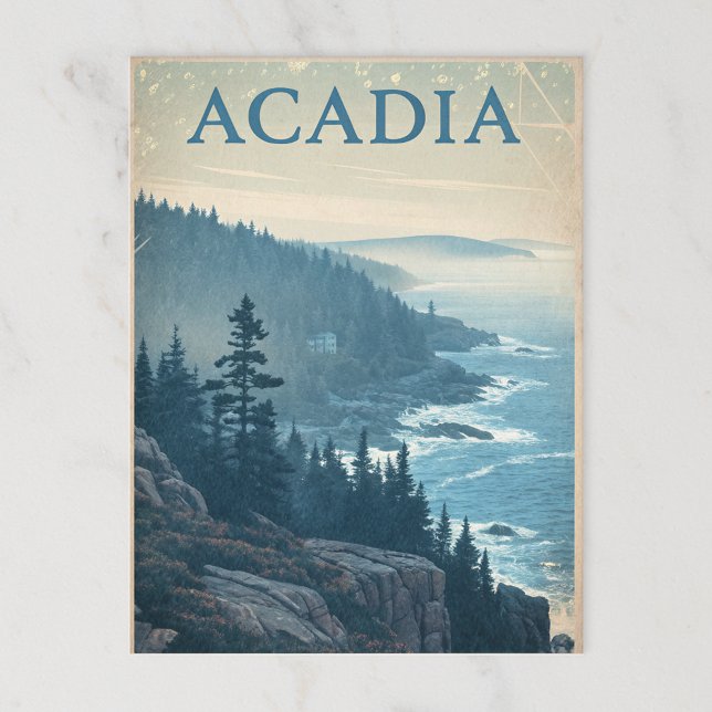 Vintage Acadia: Rocky Kusten View Vykort (Skapare uppladdad)