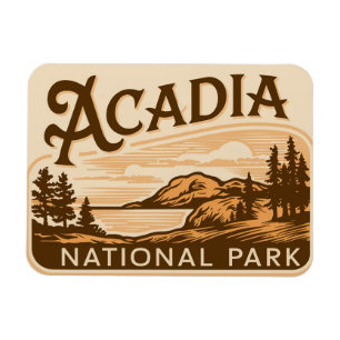 Vintage Acadias nationalpark Pub Harbour Magnet