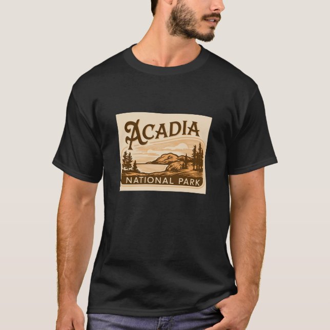 Vintage Acadias nationalpark Pub Harbour T Shirt (Framsida)