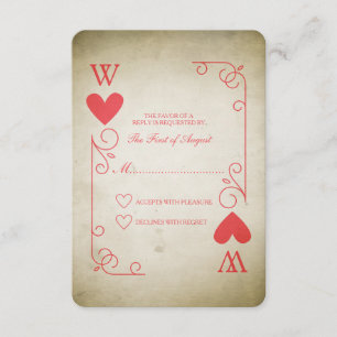 Vintage Ace of Hearts Bröllop OSA Kort