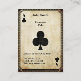 Vintage Ace of Klubbs Visitkort
