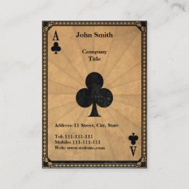 Vintage Ace of Klubbs Visitkort