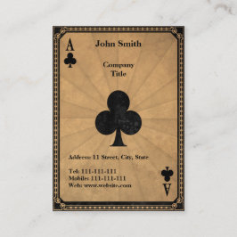 Vintage Ace of Klubbs Visitkort
