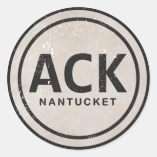 Vintage ACK Nantucket MORSA Beach Märkre Stickers Runt Klistermärke