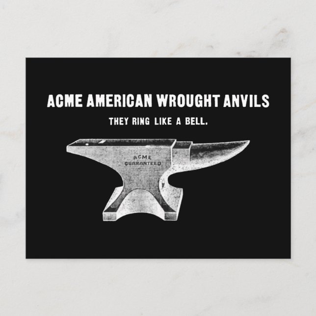 Vintage Acme Anvils Vykort (Framsida)
