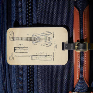 Vintage Acoustic Guitar Patent Bagagebricka