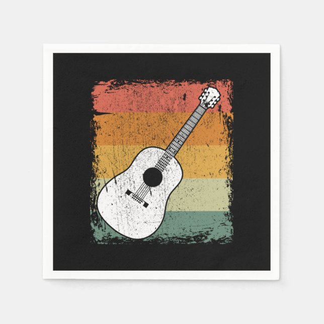 Vintage Acoustic Guitar Player Music Guitar Gift Pappersservett (Framsidan)