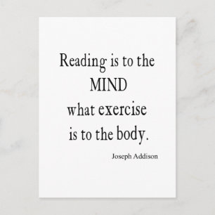 Vintage Addison Reading Mind Inspirational Quote Vykort