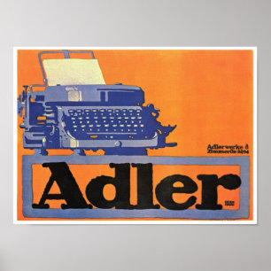 Vintage Adler Typewriter Ad Poster