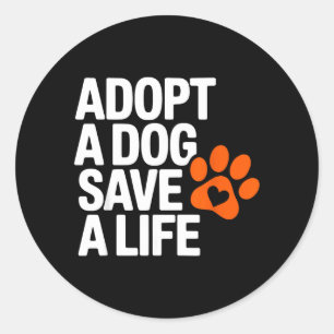 Vintage Adopt Hund Rädda Liv Rädda Djur Hundar Runt Klistermärke
