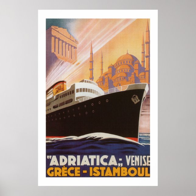 Vintage Adriatica Linjer Poster (Framsidan)