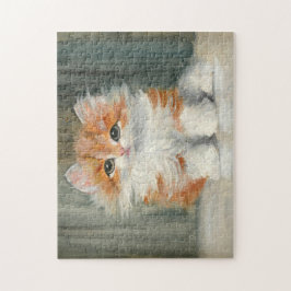 Vintage Adsible Kitten Meta Plückebaum Painting Pussel