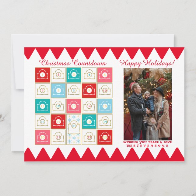 Vintage Advent Calendar - julfoto Julkort (Framsida)