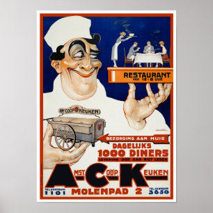 Vintage Advertising AD: Restaurant & Food Catering Poster