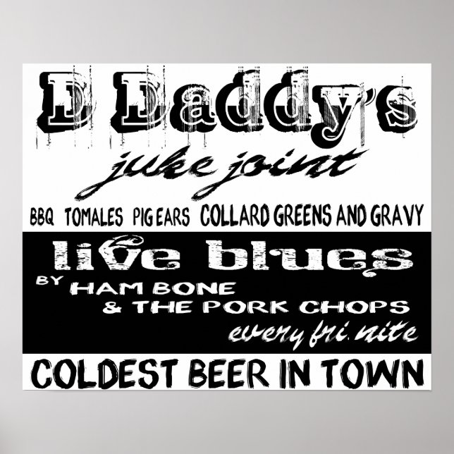 Vintage Advertising Blues Music Poster (Framsidan)