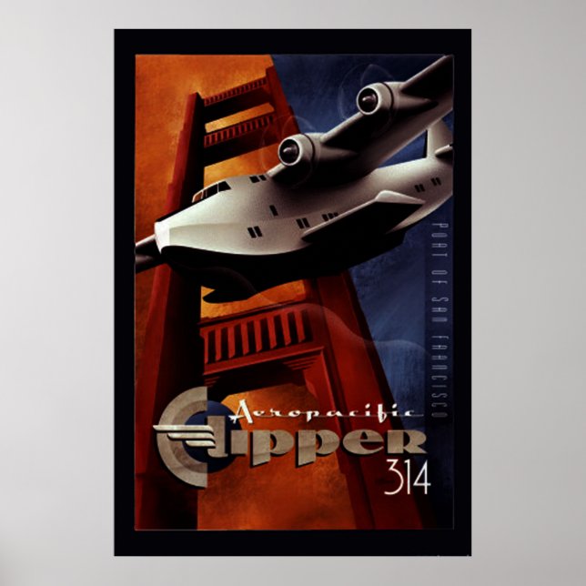 Vintage Aero pacificClipper 314 Poster (Framsidan)