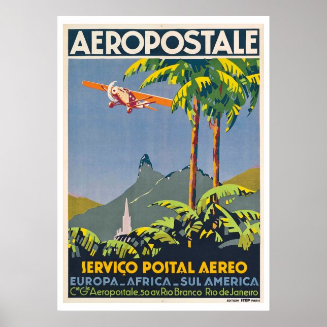 Vintage Aeropostale Travel Poster (Framsidan)