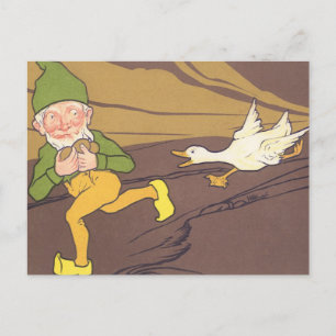 Vintage Aesop Fable Goose som lockade Golden Egg Vykort