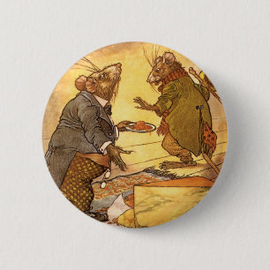 Vintage Aesops Fable, Land Mouse, City Mouse Knapp