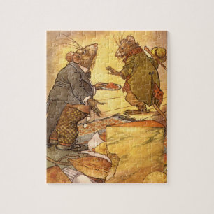 Vintage Aesops Fable, Land Mouse, City Mouse Pussel