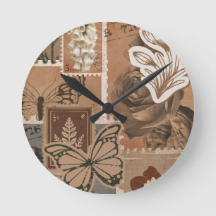 Vintage Aesthetic Brown Design Rund Klocka