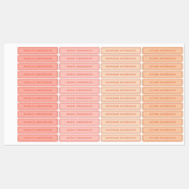 Vintage Aesthetic Peach Rosa Watersecure Namn-etik Klistermärke