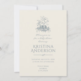 Vintage Aesthetic QR Code Nest Baby Shower Inbjudningar