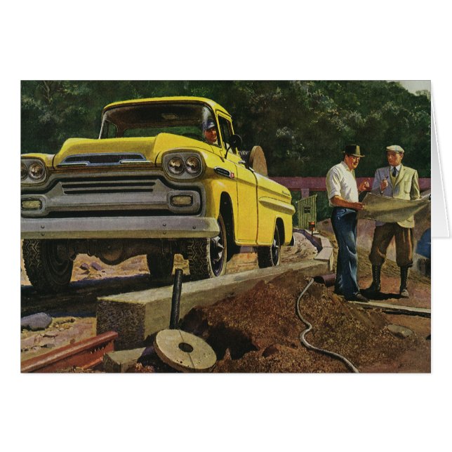 Vintage affärsarkitekt byggnadsentreprenör hälsningskort (Framsidan Horizontal)