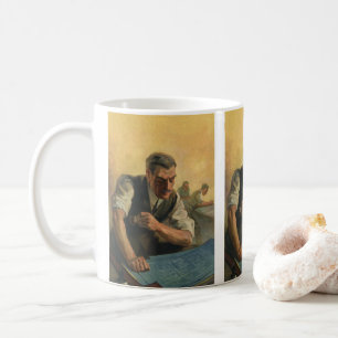 Vintage affärsarkitekt och byggnadsritningar kaffemugg